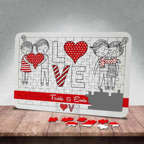 Sweetheart Themed Customised Paper Jigsaw Puzzle 130x180 mm - 1
