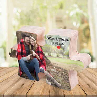 Sweetheart Themed Wooden Personalised Special Puzzle Shaped Desktop Decor - 3
