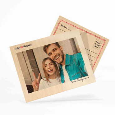 Sweetheart Themed Wooden UV Printed Travel Postcard 116x150 mm - 4