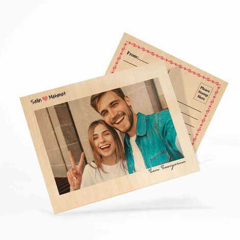 Sweetheart Themed Wooden UV Printed Travel Postcard 116x150 mm - 4
