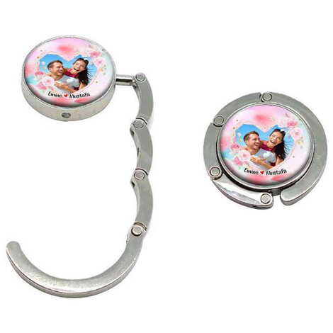Sweetheart Themed Metal Folding Purse Hook For Table 45 mm - 3