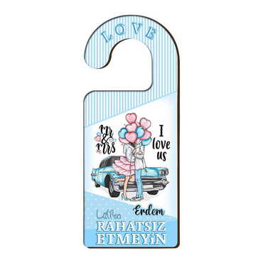 Myros - Sweetheart Themed Wooden Customised Door Hanger 236x94 mm