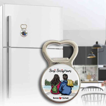 Sweetheart Themed Metal Magnetic Small Round Opener 38x60 mm - 7