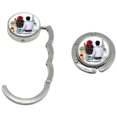 Sweetheart Themed Metal Folding Purse Hook For Table 45 mm - 4