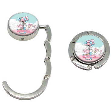 Sweetheart Themed Metal Folding Purse Hook For Table 45 mm - 5