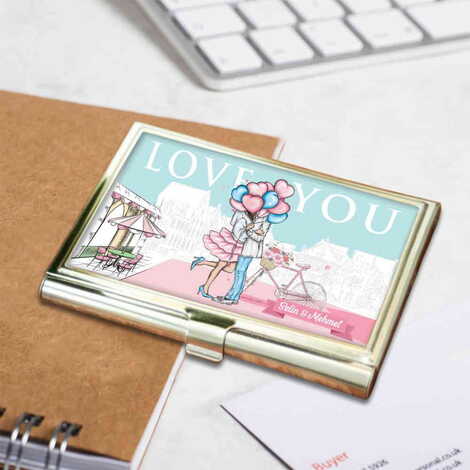 Sweetheart Themed Customised Metal Card Holder 94x60x8 mm - 2