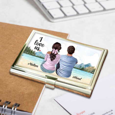 Sweetheart Themed Customised Metal Card Holder 94x60x8 mm - 9