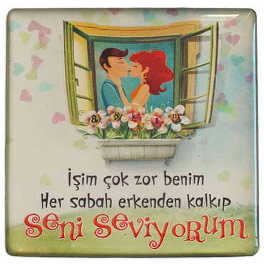 Toptan Sevgiliye Özel Myros Kare Magnet 65x65 mm - 4