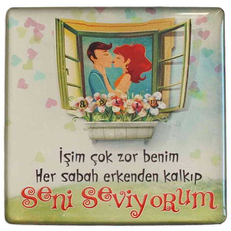 Toptan Sevgiliye Özel Myros Kare Magnet 65x65 mm - 4