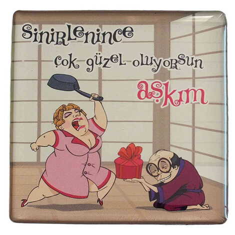 Toptan Sevgiliye Özel Myros Kare Magnet 65x65 mm - 12