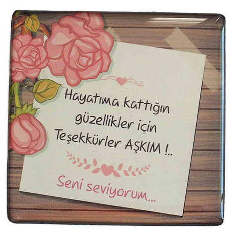 Toptan Sevgiliye Özel Myros Kare Magnet 65x65 mm - 24