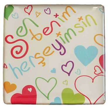 Toptan Sevgiliye Özel Myros Kare Magnet 65x65 mm - 26