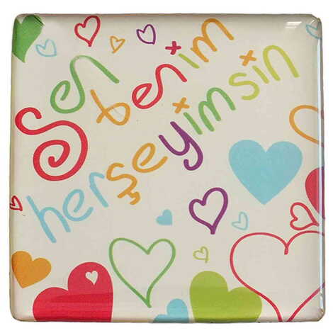 Toptan Sevgiliye Özel Myros Kare Magnet 65x65 mm - 26