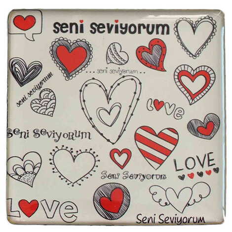 Toptan Sevgiliye Özel Myros Kare Magnet 65x65 mm - 31