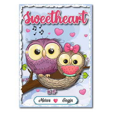 Sweetheart Themed Wooden Customised Door Sign Board 200x290 Mm - 17