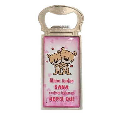 Sweetheart Themed Metal Rectangle Magnetic Opener 33x90 mm