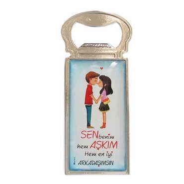 Sweetheart Themed Metal Rectangle Magnetic Opener 33x90 mm - 4