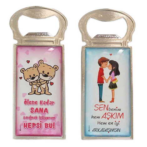 Toptan Sevgiliye Özel Myros Metal Açacak Magnet 33x90 mm - 3