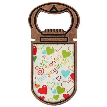 Sweetheart Themed Customizable Metal Magnetic Bottle Opener 40x95 mm - 6