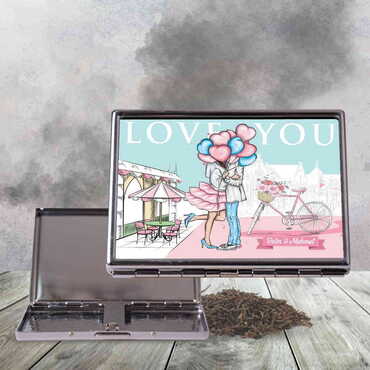 Sweetheart Themed Metal Cigarette Case 103x80x11 mm
