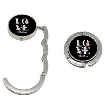 Sweetheart Themed Metal Folding Purse Hook For Table 45 mm