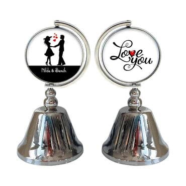 Sweetheart Themed Collectible Souvenir Metal Bell 44x90 mm