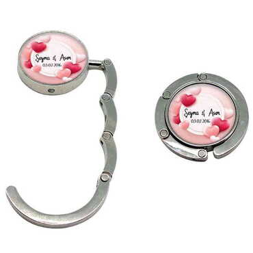 Myros - Sweetheart Themed Metal Folding Purse Hook For Table 45 mm