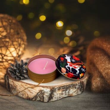 Wholesale Cute Reindeer Metal Box Candle