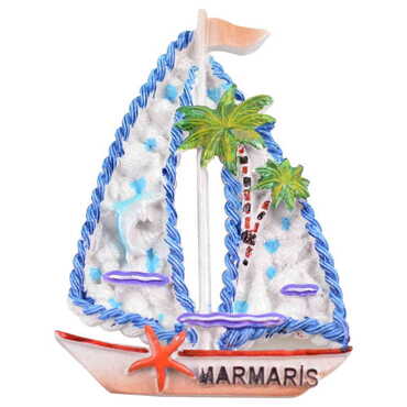 Myros - Ship Themed Polyester Stoned And Nacrous Fridge Magnet