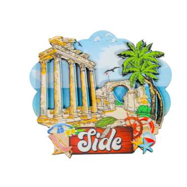 Side Themed 3D Picture Wooden Refrigerator Magnet - 7