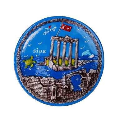 Side Temalı Alçı Yöresel Tabak 15 cm - Myros