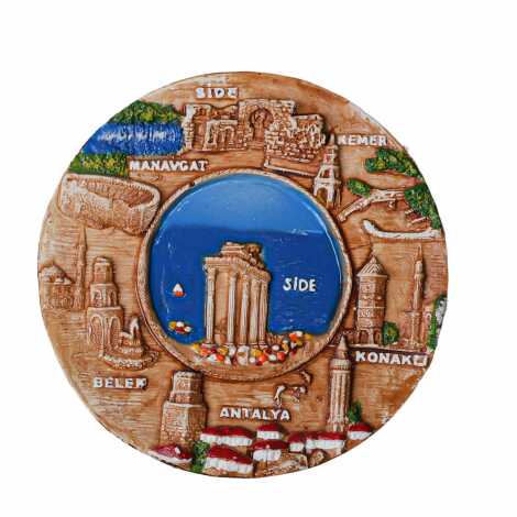 Side Temalı Alçı Yöresel Tabak 15 cm - 5