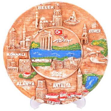 Side Themed City Themed Plaster Raised Cottage Wall Plate 20 Cm - 3