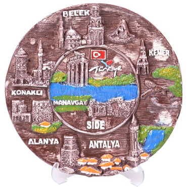 Side Themed City Themed Plaster Raised Cottage Wall Plate 20 Cm - 6