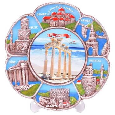Side Themed City Themed Plaster Raised Cottage Wall Plate 20 Cm - 9