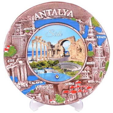 Side Themed City Themed Plaster Raised Cottage Wall Plate 20 Cm - 12