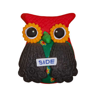 Side Temalı Baykuş Fimo Magnet - Myros