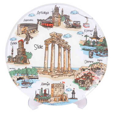 Myros - Side Themed Bespoke Printed Glass Plate 18 Cm