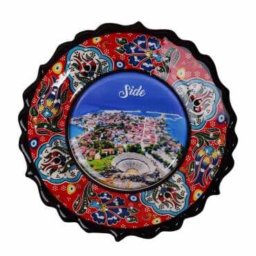 Side Themed Turkish Ceramic Plate With Epoxy 12 Cm