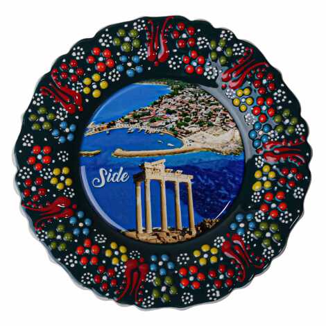 Toptan Side Temalı Çini Myros Resim Tabak 18 cm - 6