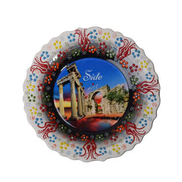 Side Themed Turkish Ceramic Plate With Epoxy 25 Cm - 7