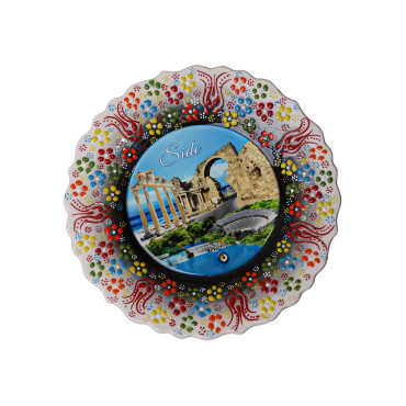 Side Themed Turkish Ceramic Plate With Epoxy 25 Cm - 2
