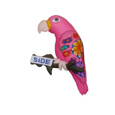 Side Themed Parrot on Branch Refrigerator Magnet - 6