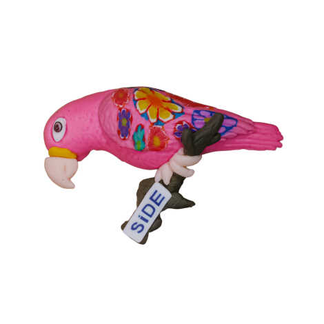 Side Temalı Dalda Papağan Fimo Magnet - 3