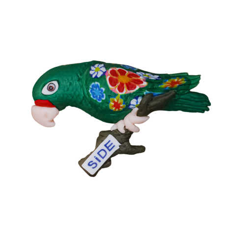 Side Temalı Dalda Papağan Fimo Magnet - 4