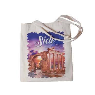Toptan Side Temalı Dijital Baskılı Ham Bez Çanta 35x40 cm - 2