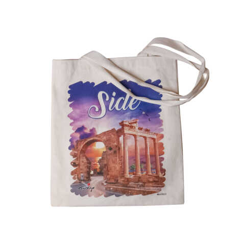 Toptan Side Temalı Dijital Baskılı Ham Bez Çanta 35x40 cm - 2