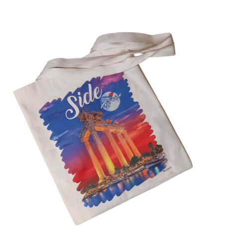 Toptan Side Temalı Dijital Baskılı Ham Bez Çanta 35x40 cm - 6