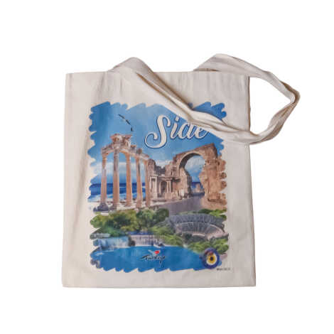 Toptan Side Temalı Dijital Baskılı Ham Bez Çanta 35x40 cm - 7