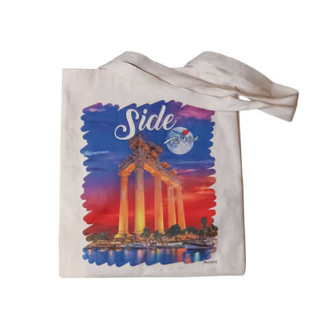 Toptan Side Temalı Dijital Baskılı Ham Bez Çanta 35x40 cm - 8